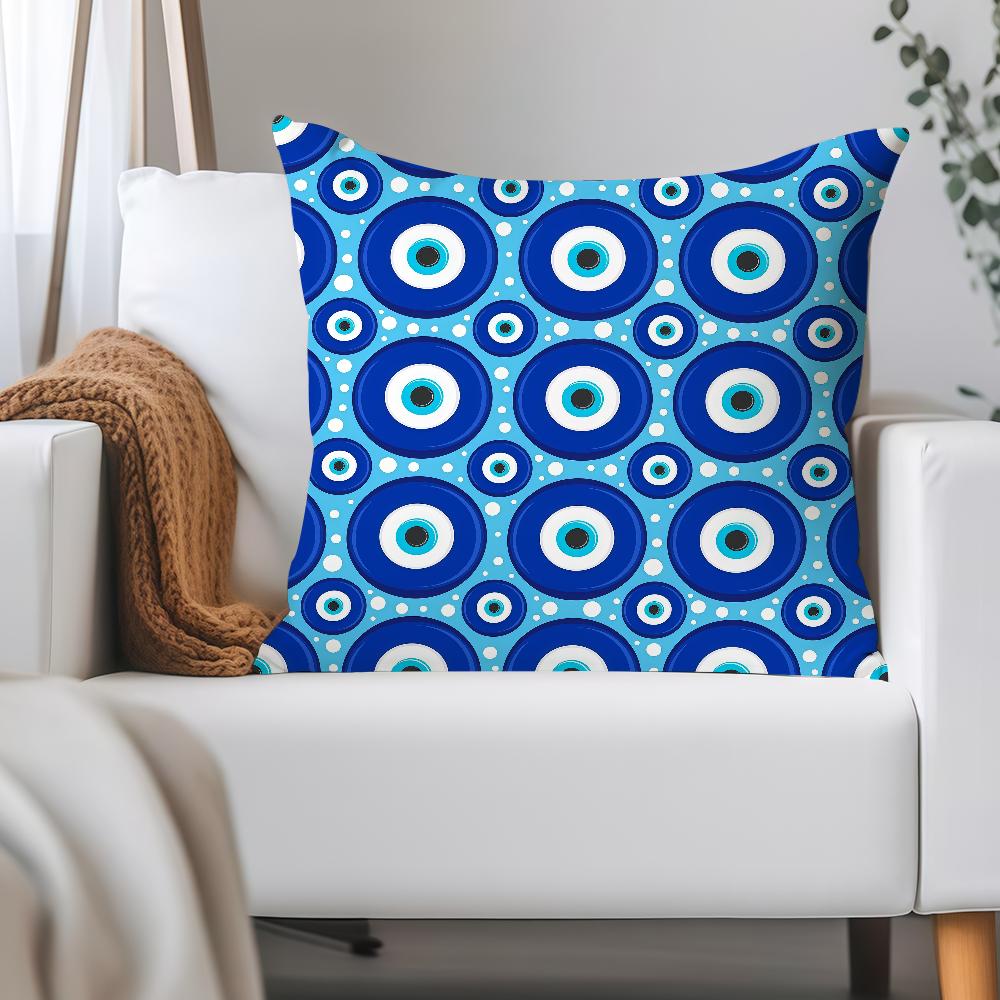 

Evil Eye Art Pillow Case Applicable Space For Guest Rooms Interiors Cars Office House Decoration 12x12Inch