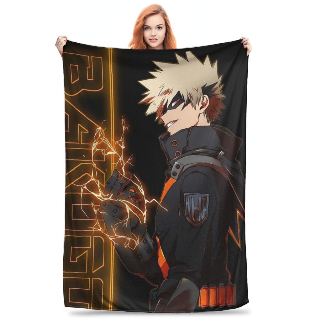 Bakugou Katsuki  Blankets Warm Fleece Sofa Throw Blanket for Couch Bedding Outdoor Throws Bedspread Quilt