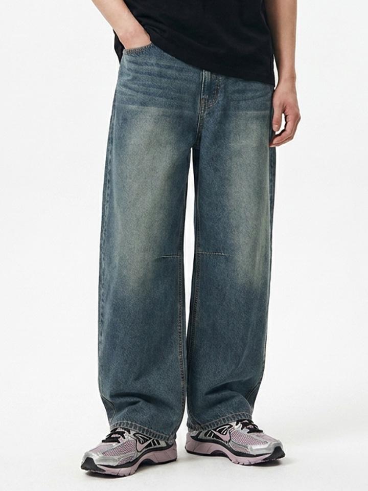 HANGTEN Men'S Lightweight Barrel Denim Pants_247(10570-055-408-10)