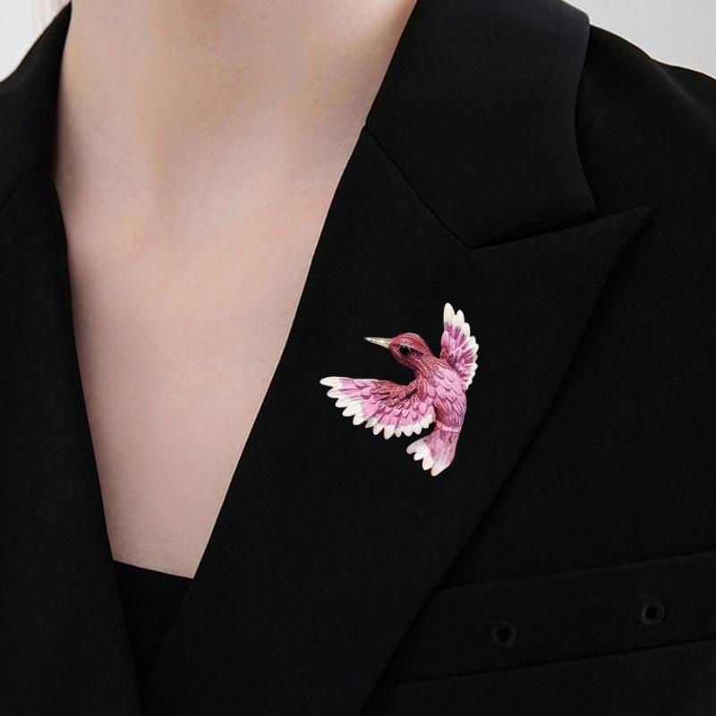 Bird Brooch Pin Metal Rhinestones Crystal Blue/Purple Fashionable for Daily Wear and Party Use Clothes Accessories