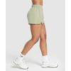 Gymshark Scallop Hem Shaped Shorts Chalk Green B8a9x Ech9
