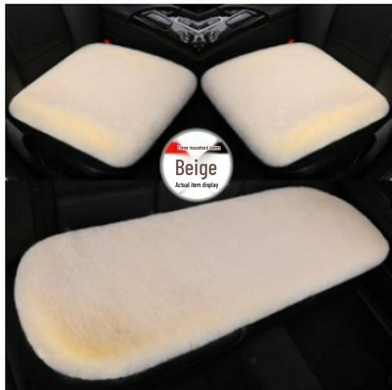 2024 Winter Faux Rabbit Fur Car Seat Cushion Set - Three-Piece Backless