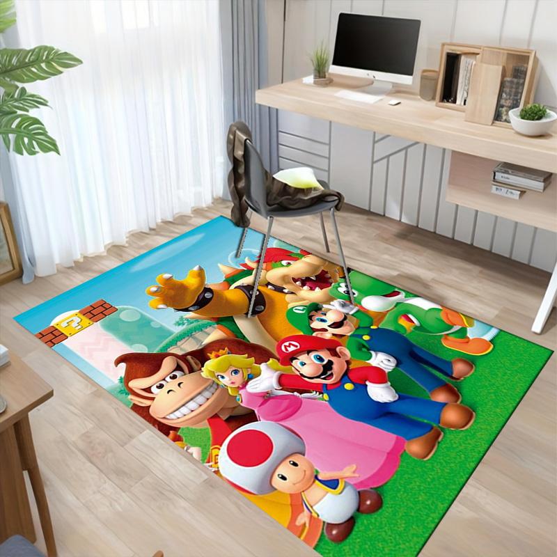 Tappeto Avventura Super Mario Bros per Stanza dei Giochi Camera da Letto Soggiorno Divano Decorazione Casa Tappeto Area Giochi Bambini Tappetino Antiscivolo