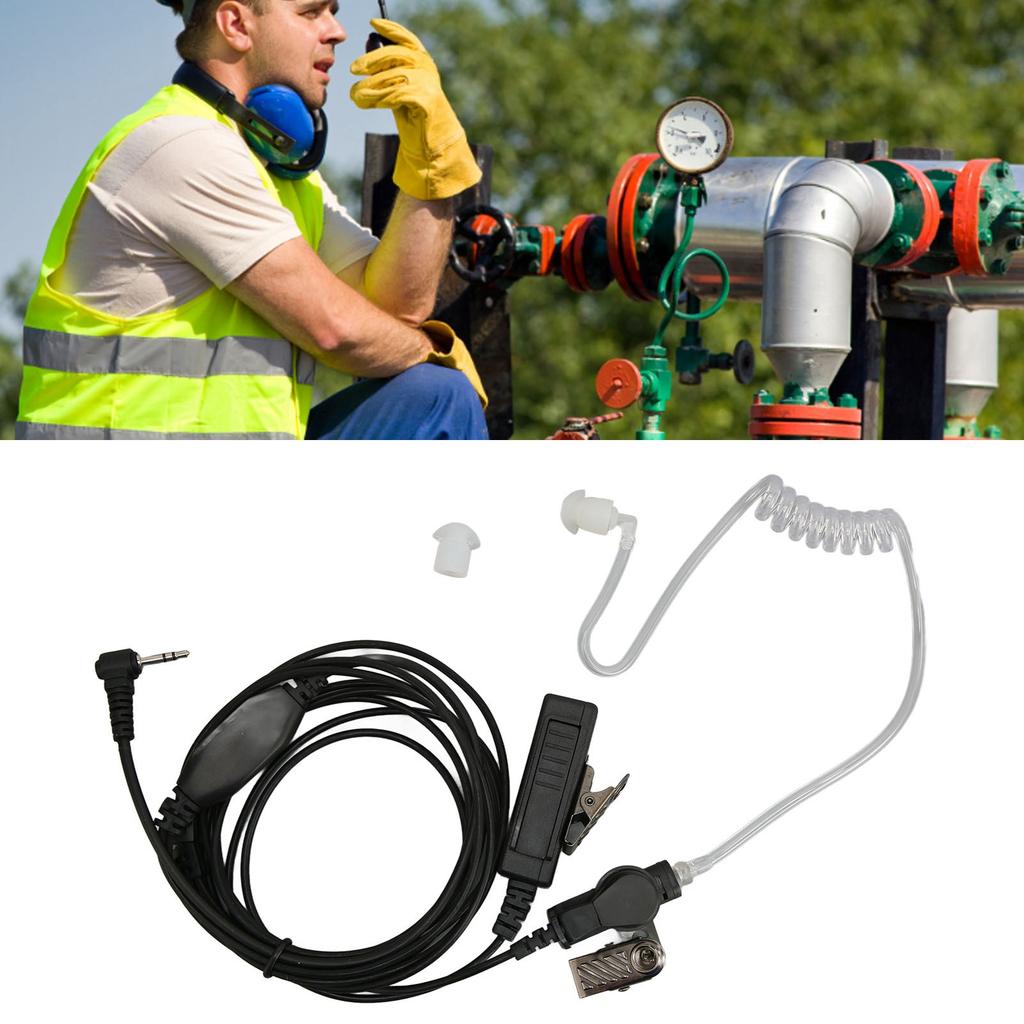 Auricolare con Tubo Acustico a 2,5 mm Pulsante PTT a Pin Singolo Auricolare con Clip in Acciaio per per Talkabout