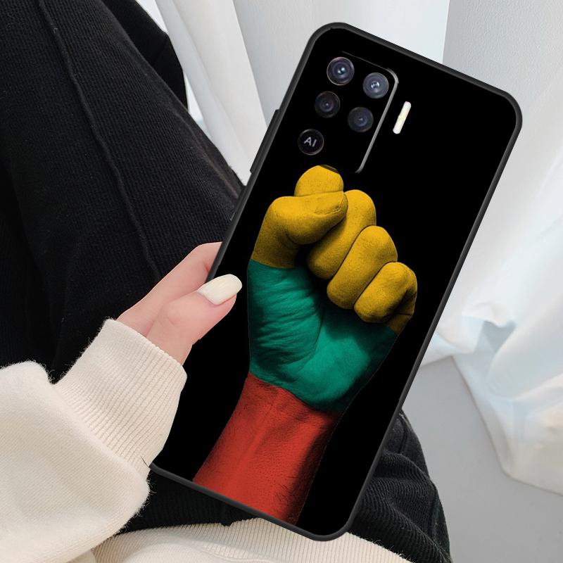 Fashion Lithuania Flag Case For Oppo A17 A57 A77 A40 A78 A54 A74 A94 A76 A16 A96 A18 A60 A80 A38 A58 A98 A15 A5 Pro