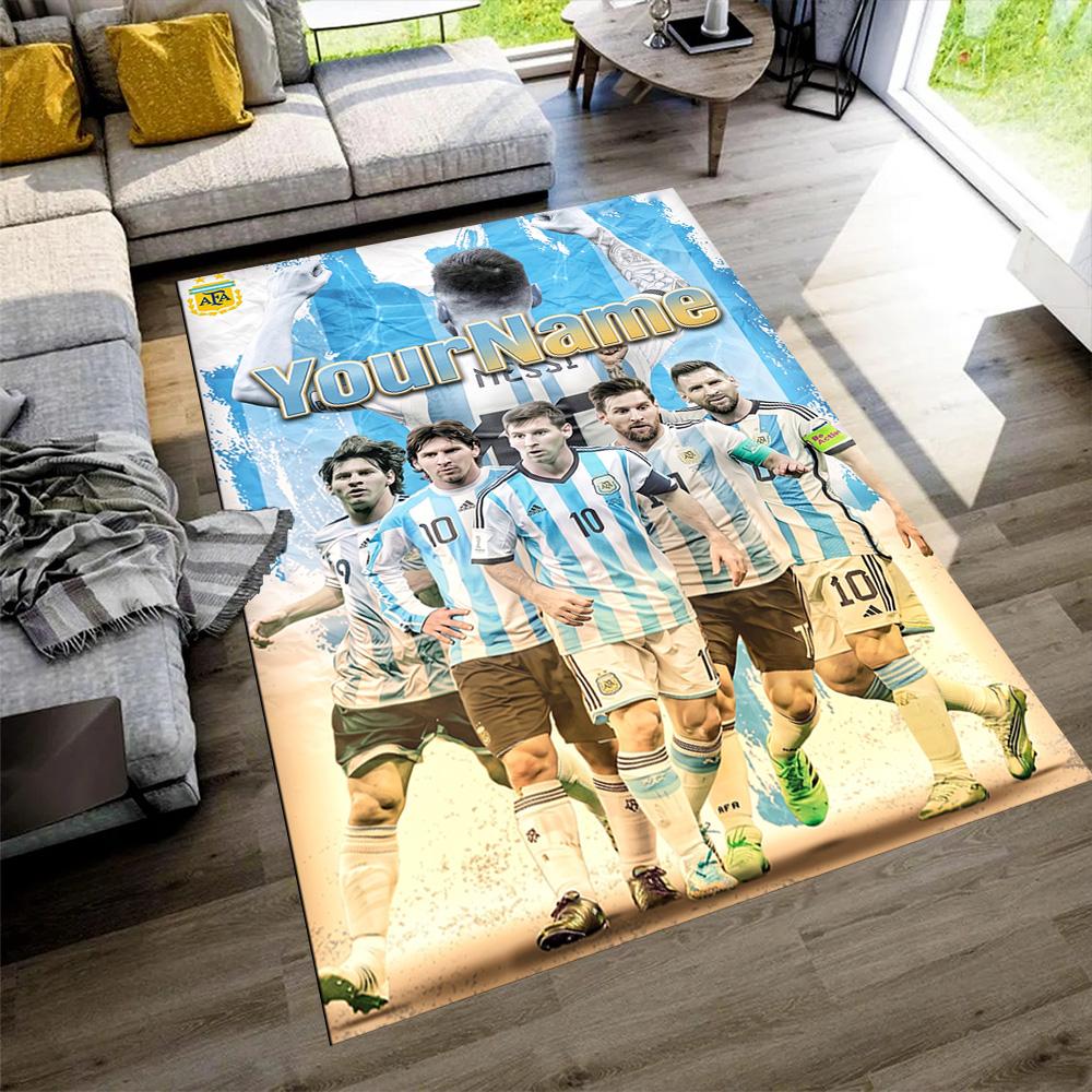 Messi Customizable Name Carpet Perfect for Outdoor Dormitory Game Room Dining Room Antislip Carpet Decorate Offices Gift for Festivals