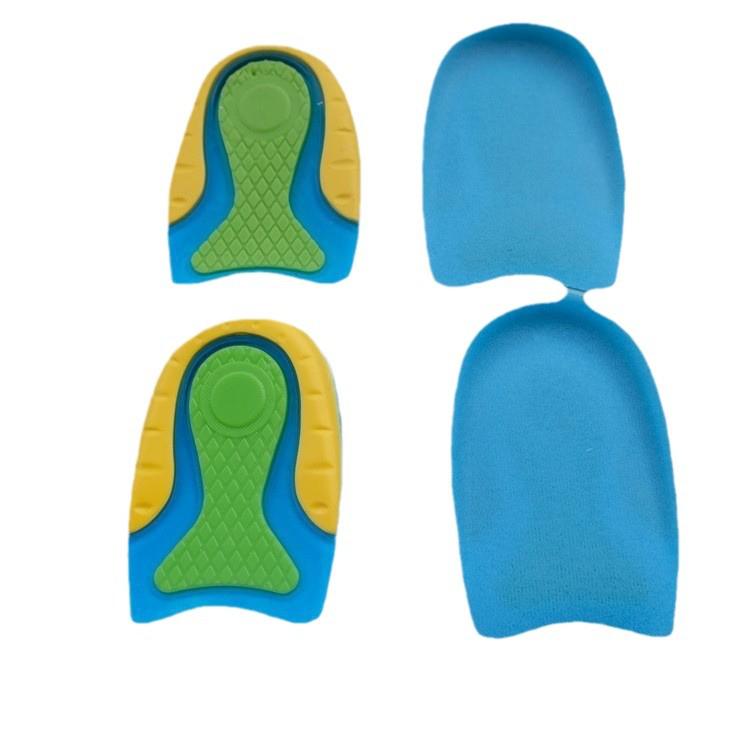 Tricolor Silicone Heel Pad: Sport Shock Absorption, Odor Resistant, Sweat Absorbent, U-Shaped Half Size Insole.