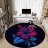 1pc Floral Bloom Office Round Area Rug, Indoor Mat Suitable For Office, Under Office Chairs Bedroom Living Room Home Decor, Room Deco