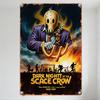 Vintage Dark Night of the Scace Crow Metal Tin Sign, Surreal Crow Mask Figure Post-apocalyptic Horror Wall Plaque for Home Bar C