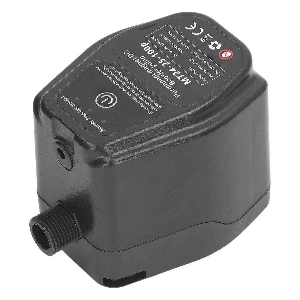 Boosterpump Borstlös DC-motor Automatisk Permanentmagnet för Hem Slangbevattning 100W 24V Svart