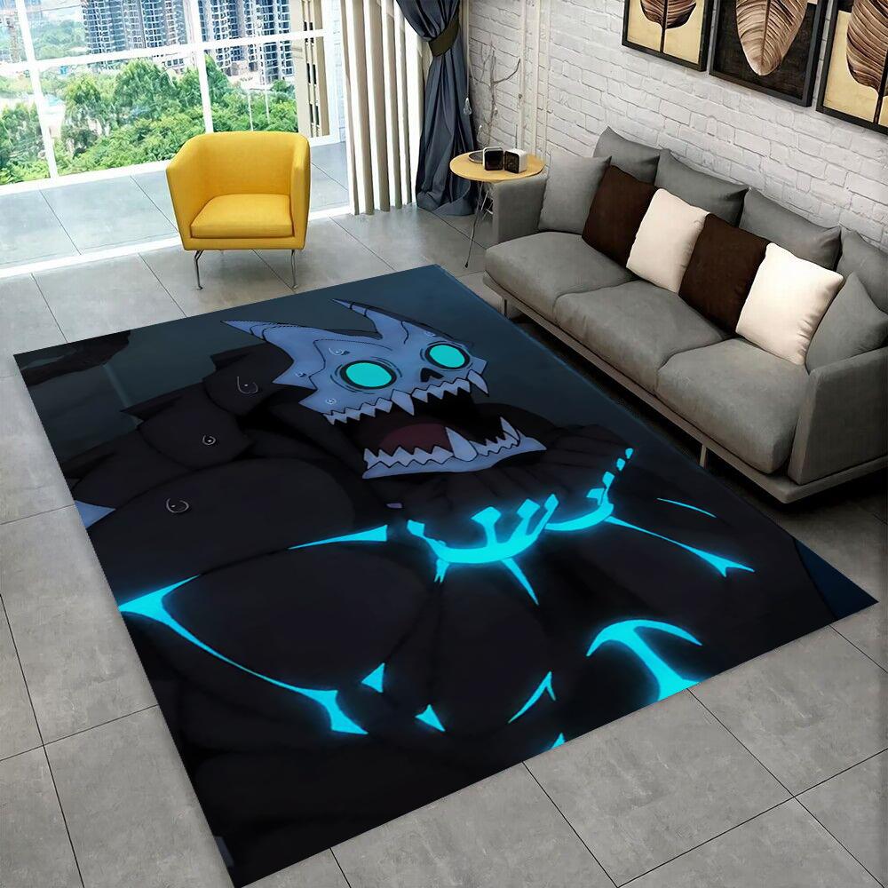 Tappeto Cartoon Anime Kaiju No.8 3D per Soggiorno Camera da Letto Casa Decorazione Divano, Tappetino Antiscivolo per Giochi Bambini Regalo