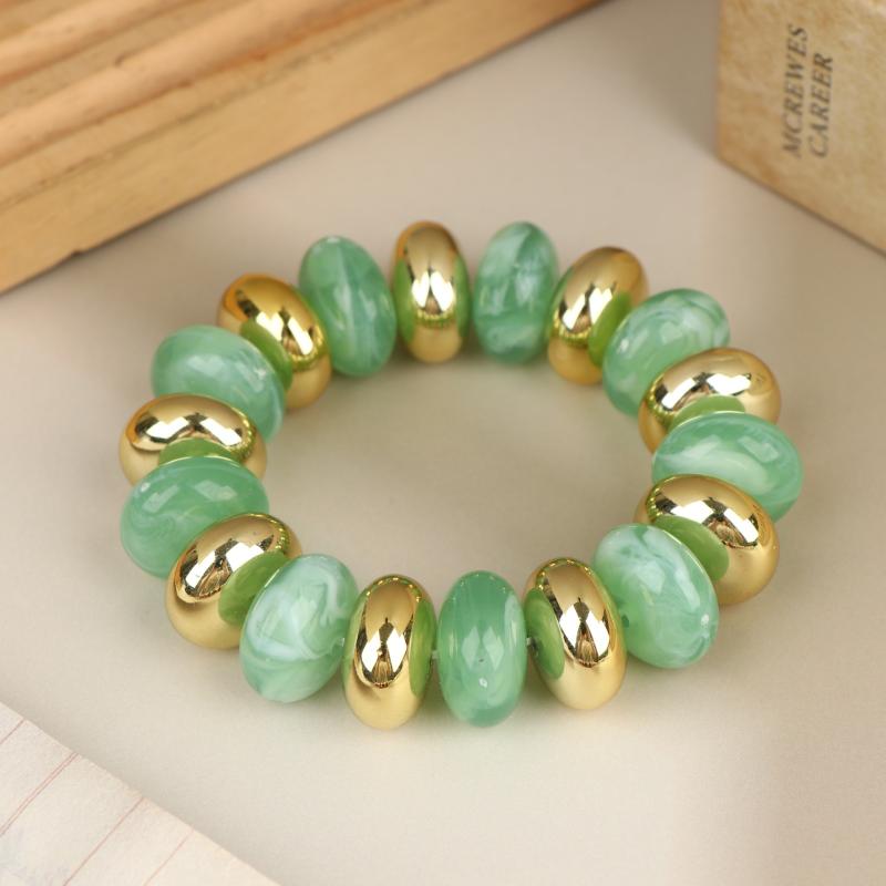 Vintage Irregular Beaded Stretch Bracelet Chunky Bead Bangle Trendy Jewelry For Women Daily Party Stackable Wrist Accessory