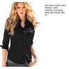 Women Slim Fit Shirt Cotton Long Sleeve Single-Breasted Blouse Solid Color Spring Autumn