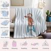 Monkey Brushing Teeth Flannel Blanket Warm Soft Halloween Christmas Couch Warm Cozy Decorative Decor Gift for All Season