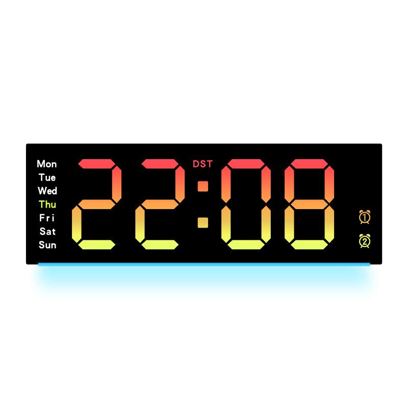 Creative Wall Clock, Simple Large Screen LED Clock, Living Room Clock, Characteristic Atmosphere Light, Multi-functional Clock