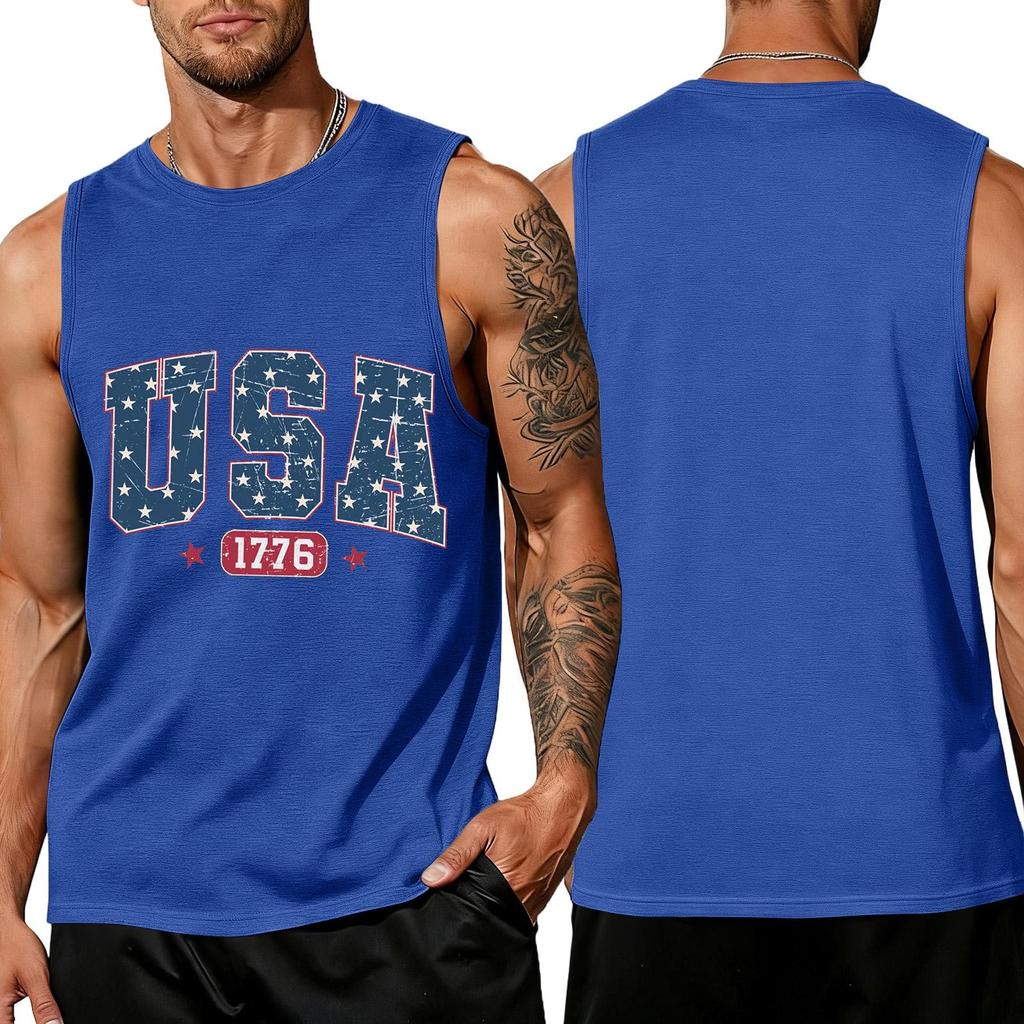 Men's Sleeveless Tank Top Casual Loose Fit Summer Daily Wear Lightweight Breathable Fabric Printed Design