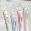 4PCS Butterfly Gel Inks Pen Retractable Gel Pen Ergonomic Grip 0.5MM Fine Point Black Inks for Office School Supplies