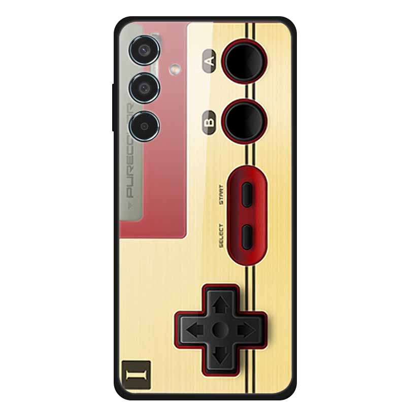 Glass Back Cover For Samsung Galaxy S24 FE Case S24FE Hard Tempered Glass Case For Samsung Galaxy M55 A16 Phone Case Soft Bumper