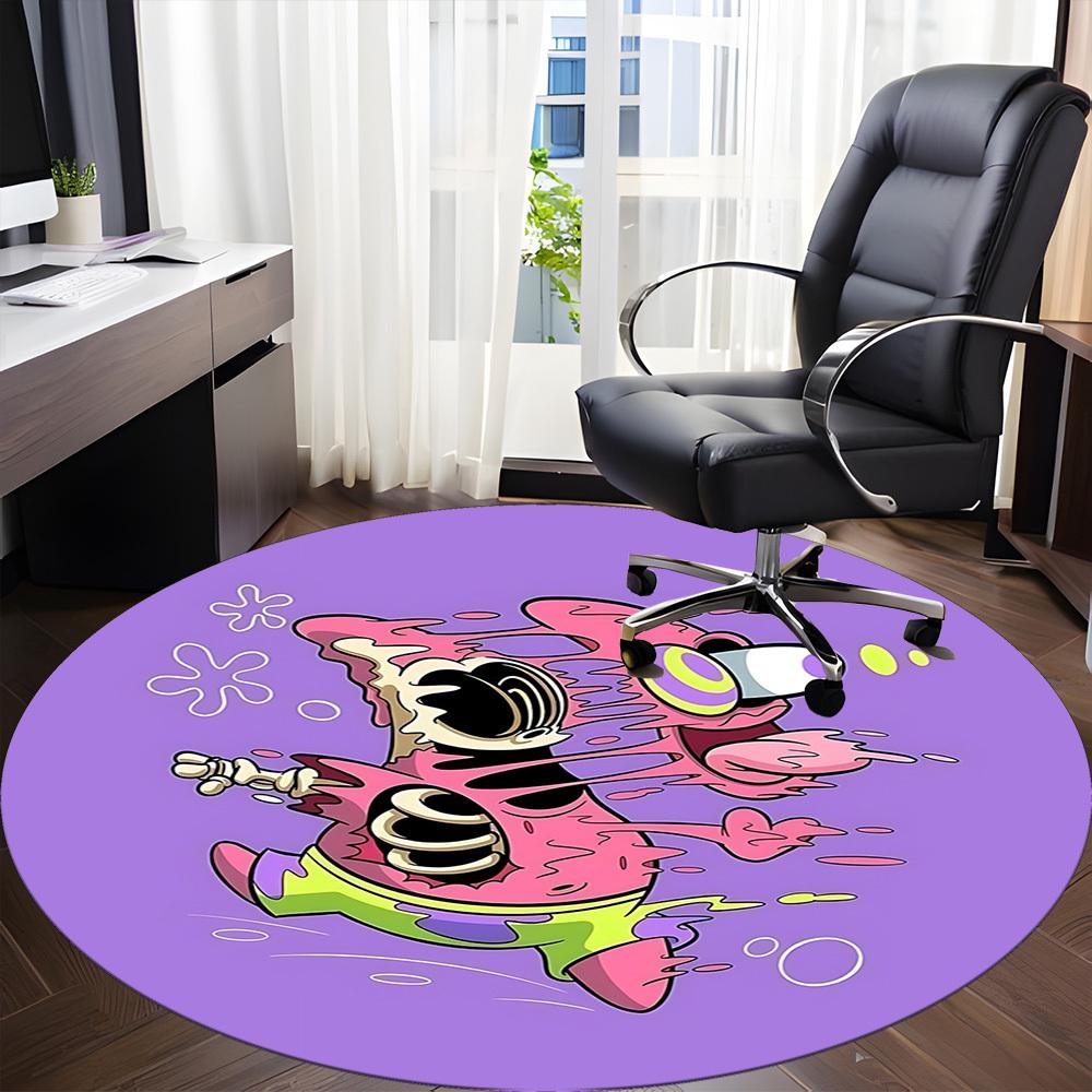 1pcPatrick Star Office Round Area Rug, Indoor Mat Suitable For Office, Bedroom Living Room Home Decor, Room Deco,  Offic a0928117