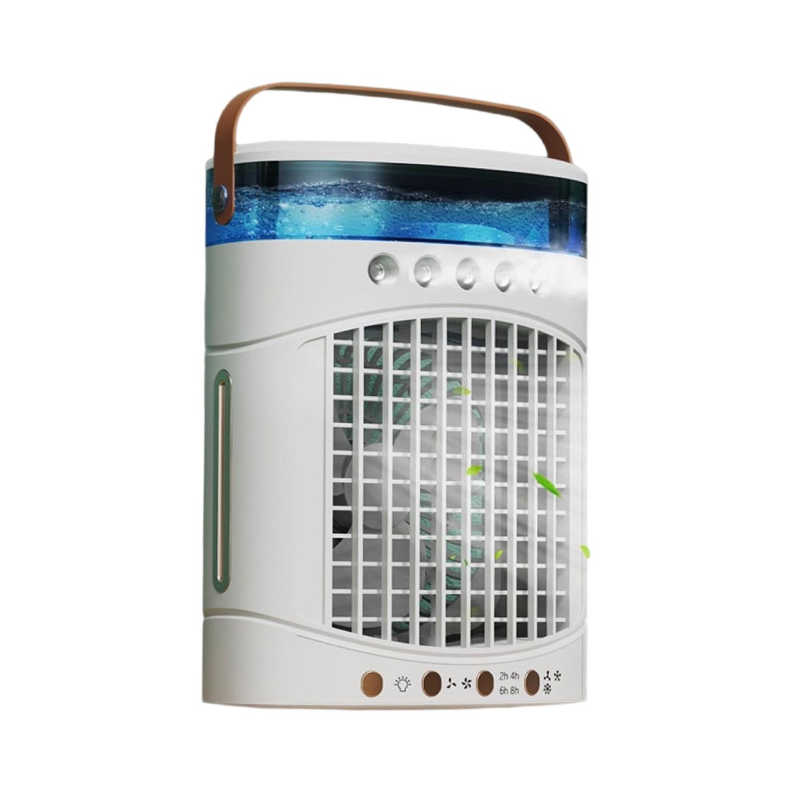 

Увлажнитель с двойным распылением, перезаряжаемый вентилятор-распылитель, маленький электрический вентилятор, настольный охладитель One Size белый