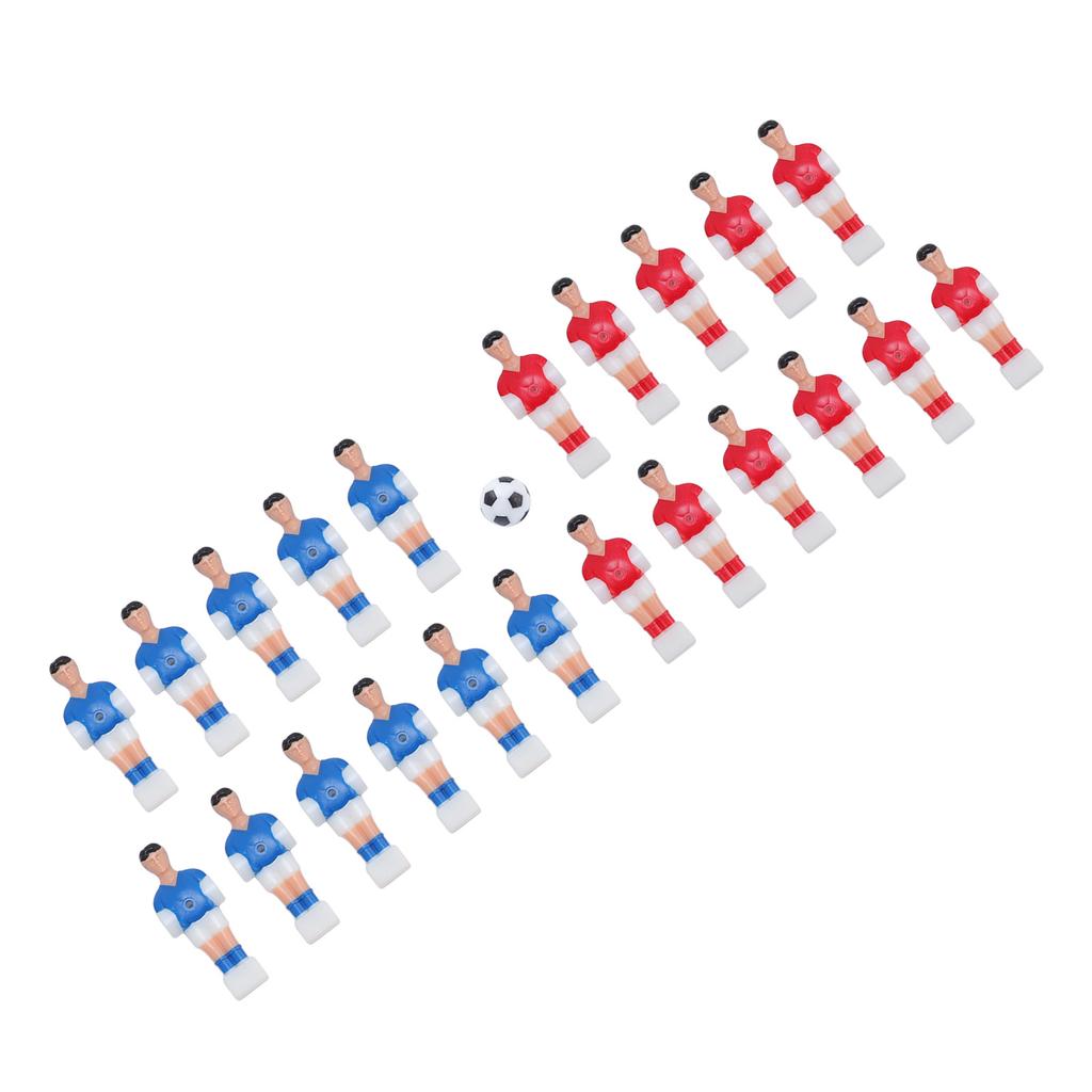 22pcs Table Football Players Replacement Red Blue Foosball Machine Accessories with 32mm Black White Ball for 4824 Table Football Machine