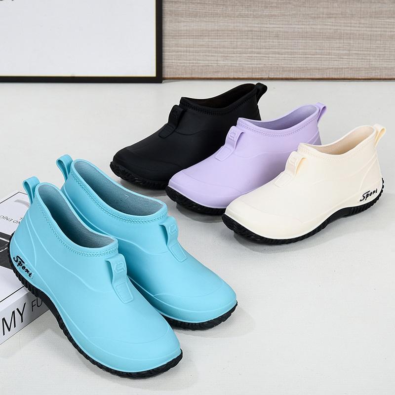 Women's Anti Slip Waterproof Thickened Low Top Rain Shoes
