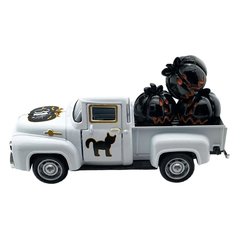 Antique Miniature Haunted Ghostly Truck Ornament Metal Shelf Decors Farmhouses Kitchen Accent For Halloween Enthusiasts