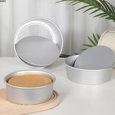 Useful Birthday Cake Mold Shaped Aluminum Alloy Anode Live Bottom Cake Mold Baking Tray Mold Bakeware Tools 4/5/6/7/8/9/10 Inch