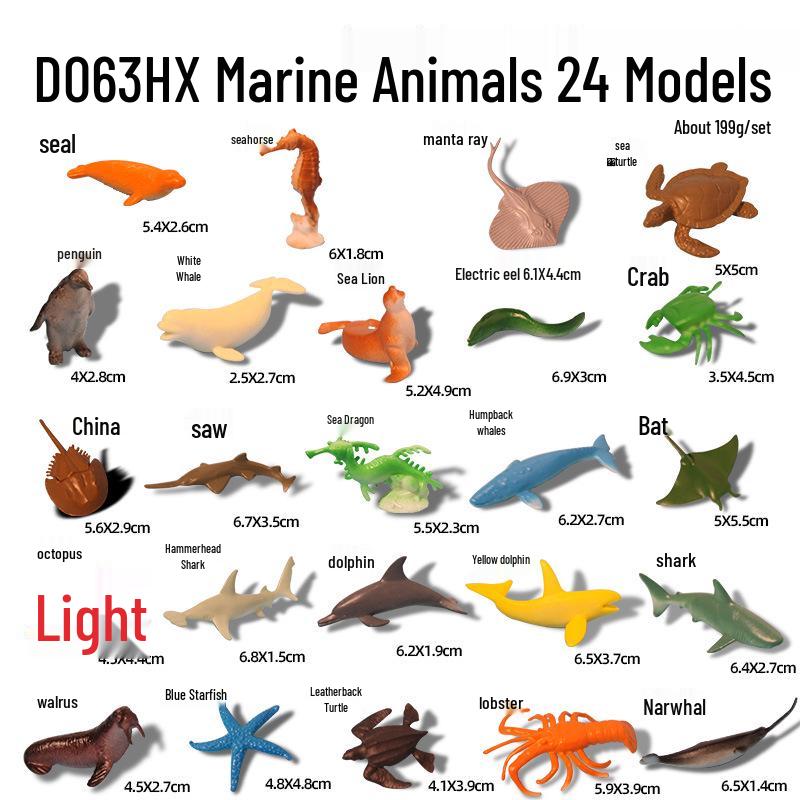 

HD Образовательные пластиковые игрушечные модели морских животных для детей