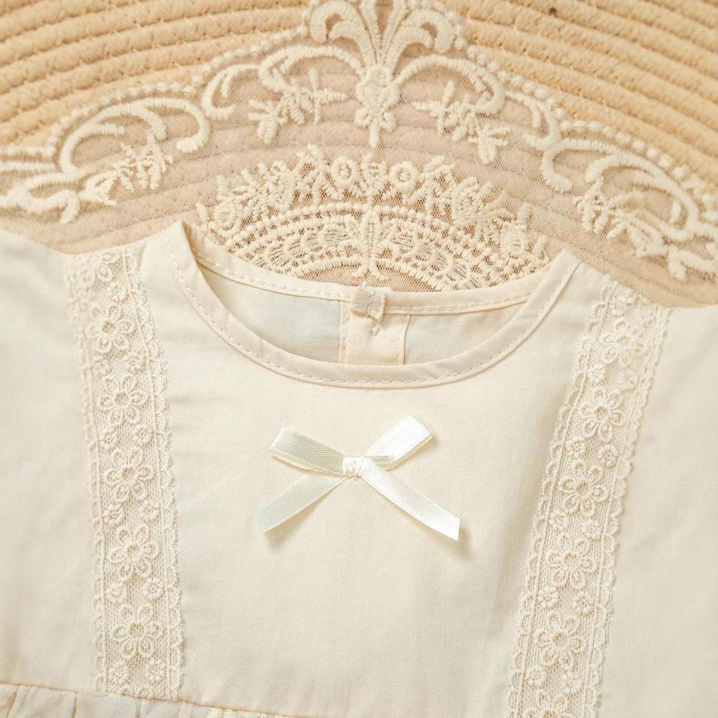 Tuta in pizzo con balze a manica lunga per bambina - Primavera/Estate 2025