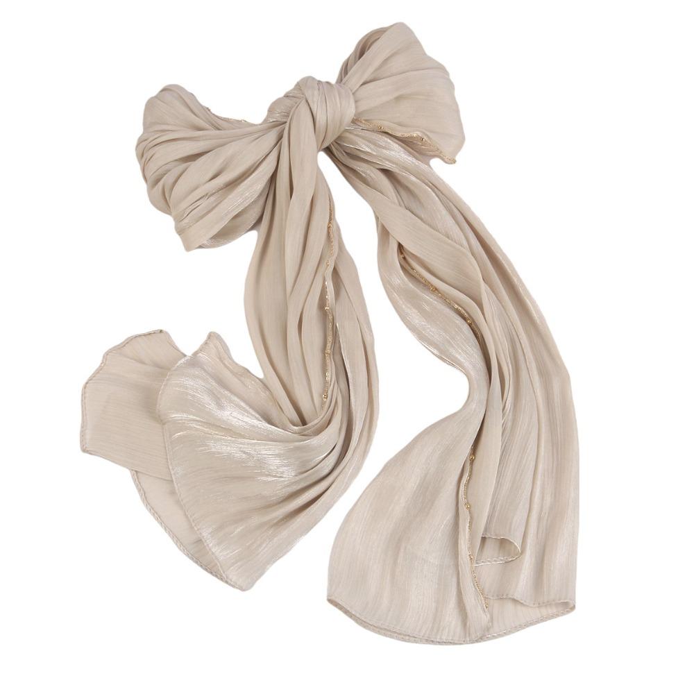 Long Ethnic Style Scarf Beads Chain Wraps Shawl Luxury Islamic Turban  Daily
