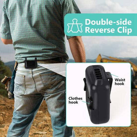 Summer Portable USB Hanging Clip on Waist Belt Neck Hands-free Air Cooling