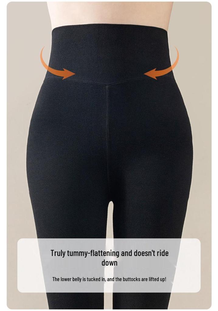 Gray High-Waist Grid Pattern Tights – Women's Tummy Control & Butt Lifting Pantyhose for Autumn/Winter Outerwear
