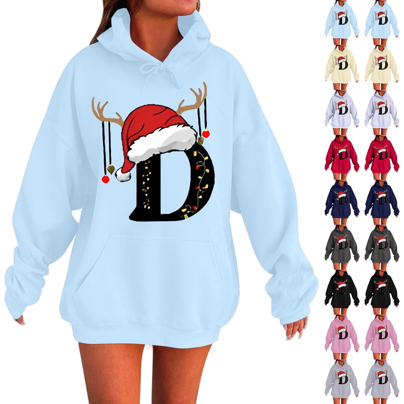 

Женская мода повседневная толстовка с капюшоном с длинным рукавом и круглым вырезом с карманами M чёрный