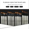 6Pcs/Set Wood Pole Nylon Hair Brush Set Two-tone Paint Brush Set Hair Watercolor Brush  Beginners