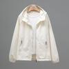 Spring and Autumn Thin Everyday Jacket Hooded Single Color Relaxed Fit Windbreaker Jacket