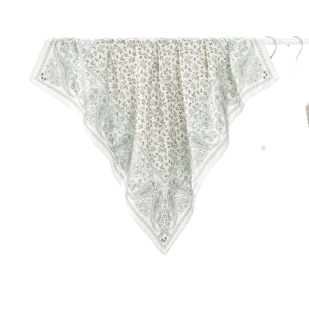 Paisley Print Silk Scarf for Women - Small Triangle Headscarf with Sun Protection, Hot Summer Style.