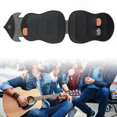 Gitar Pena Saklama Kılıfları Gitar Mızrap Çantası Gitar Pena Tutucu PU Deri Gitar Pena Düzenleyicileri Pena Tutucu Kılıf