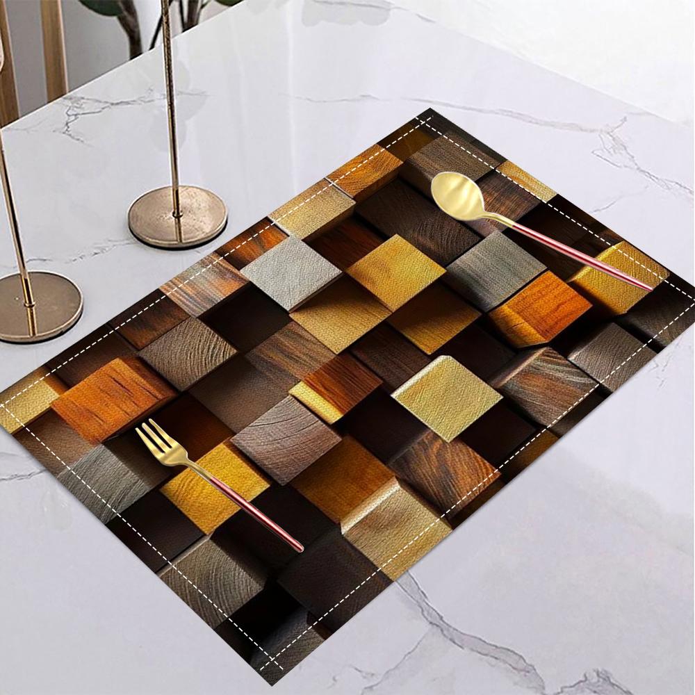 Elegant Geometric Striped Placemat Kitchen Dining Room Dining Table Anti-scalding Heat Insulation Mat