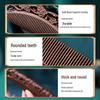 Engraved Green Sandalwood Comb - Black Gold Carved Design, Gift Box Included