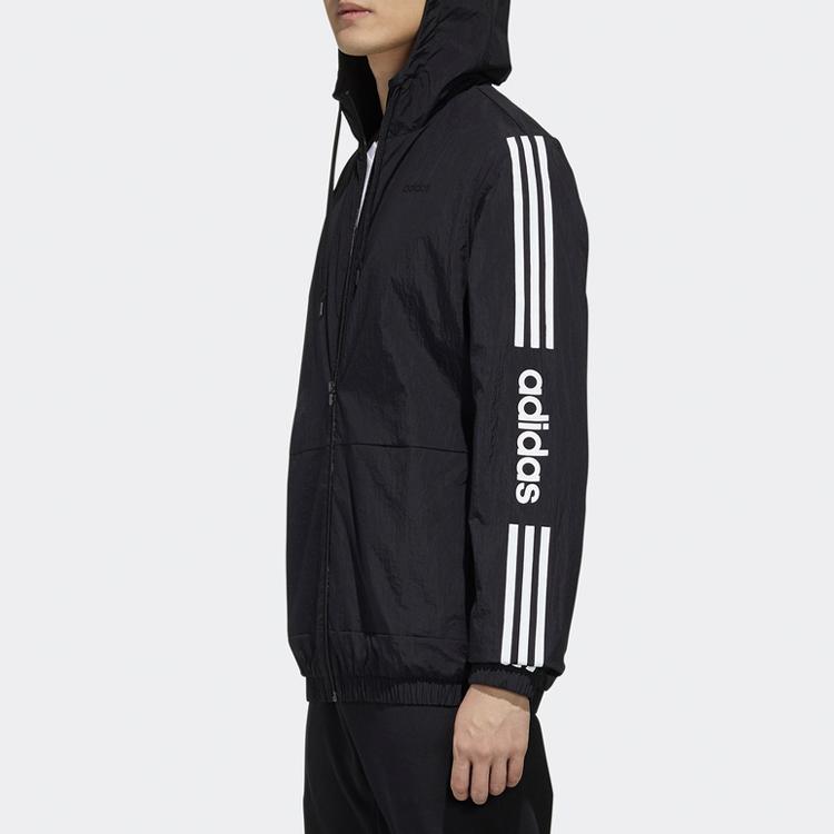 Adidas Neo Sports Loose-Fit Hooded Jacket Men Jackets Black FP7394