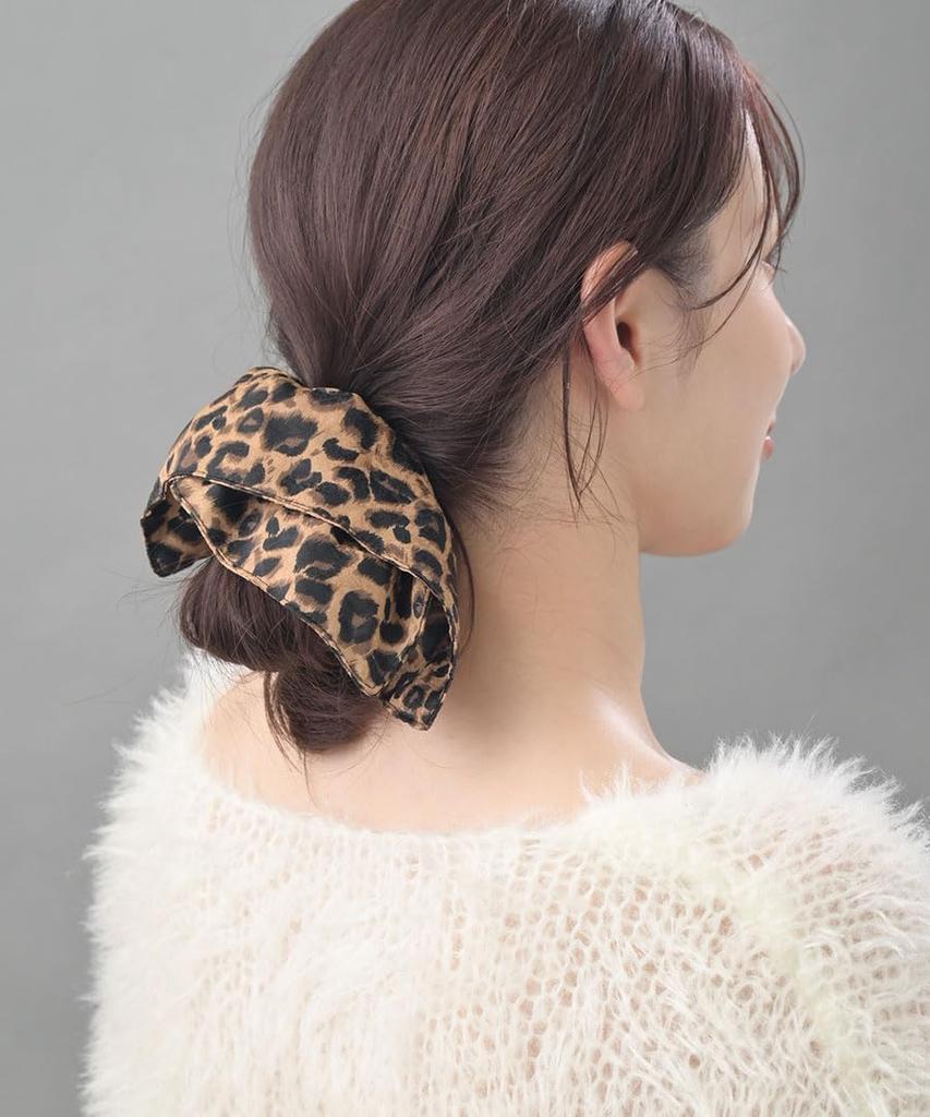 VINGTAINE Square Leopard Print Hair Cute for Adult Scrunchie, Tie, Updos, Women, HS-228