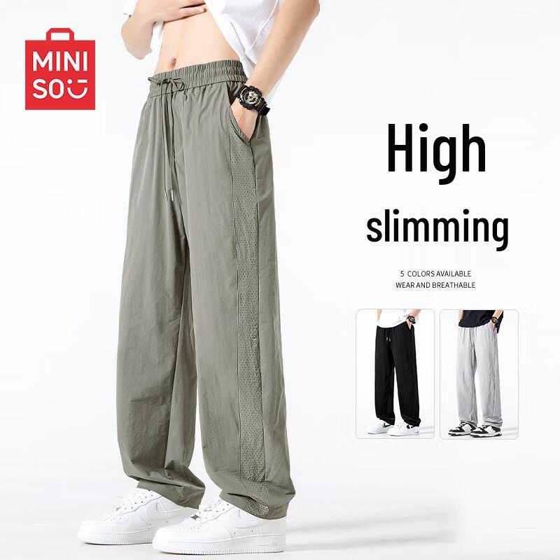 MINISO Men's Summer Mesh Breathable Casual Curved Pants