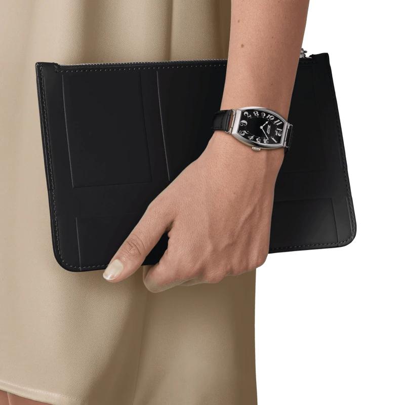 Tissot Porto Collection Quartz Movement Unisex Watch 42.5mm Black Dial Stainless Steel Case T128.509.16.052.00