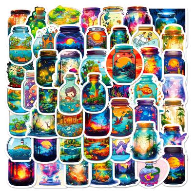 50 Colorful Stickers In Bottles Shein New Product Bottles In The World Cute Creative Stickers