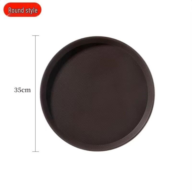 Non-slip Rectangular Plastic Serving Tray - Round Model for Restaurants, Hotels, and KTVs