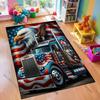 American Flag and Truck-Themed Non-Slip Carpet for Living Room or Garage soft rug for home sofa bedroom, gift mat