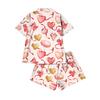 Women's Casual Fashion Christmas Print Short,sleeved Home Wear Button,down Short,sleeved T,shirt And Shorts Pajamas