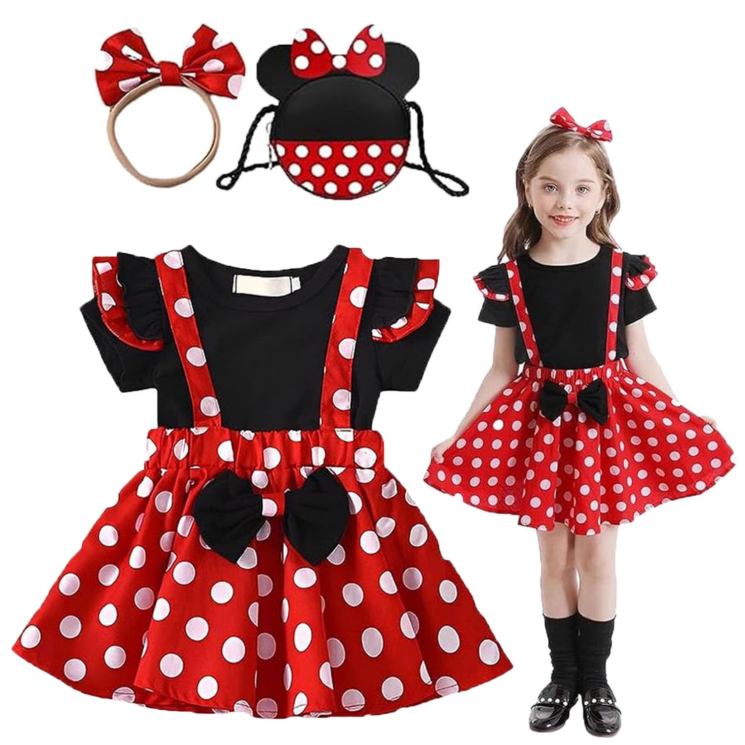 

[yomaxer] Костюм Микки Мауса для детей, Хэллоуинский косплей, Милый косплей для мальчиков, Детская одежда, Детские подтяжки, Детская повседневная одежда, Популярное аниме,