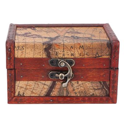 Small Wooden Storage Box Flip Open Type Vintage Jewelry Keepsake Organizer Case Home Decoration